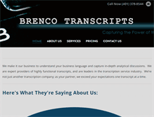 Tablet Screenshot of brencotranscripts.com